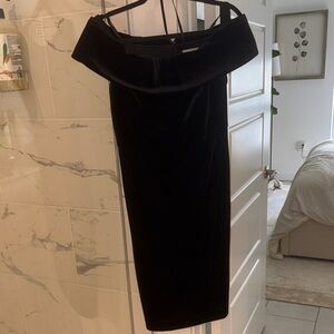 Velvet Midi Formal Off Shoulder Dress